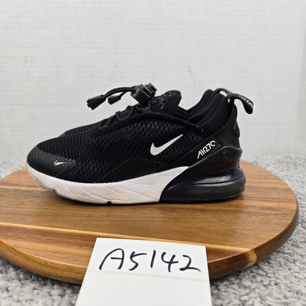 Nike Kids 2.5y Air Max 270 PS Black White Casual Athletic Sneaker AO2372-001